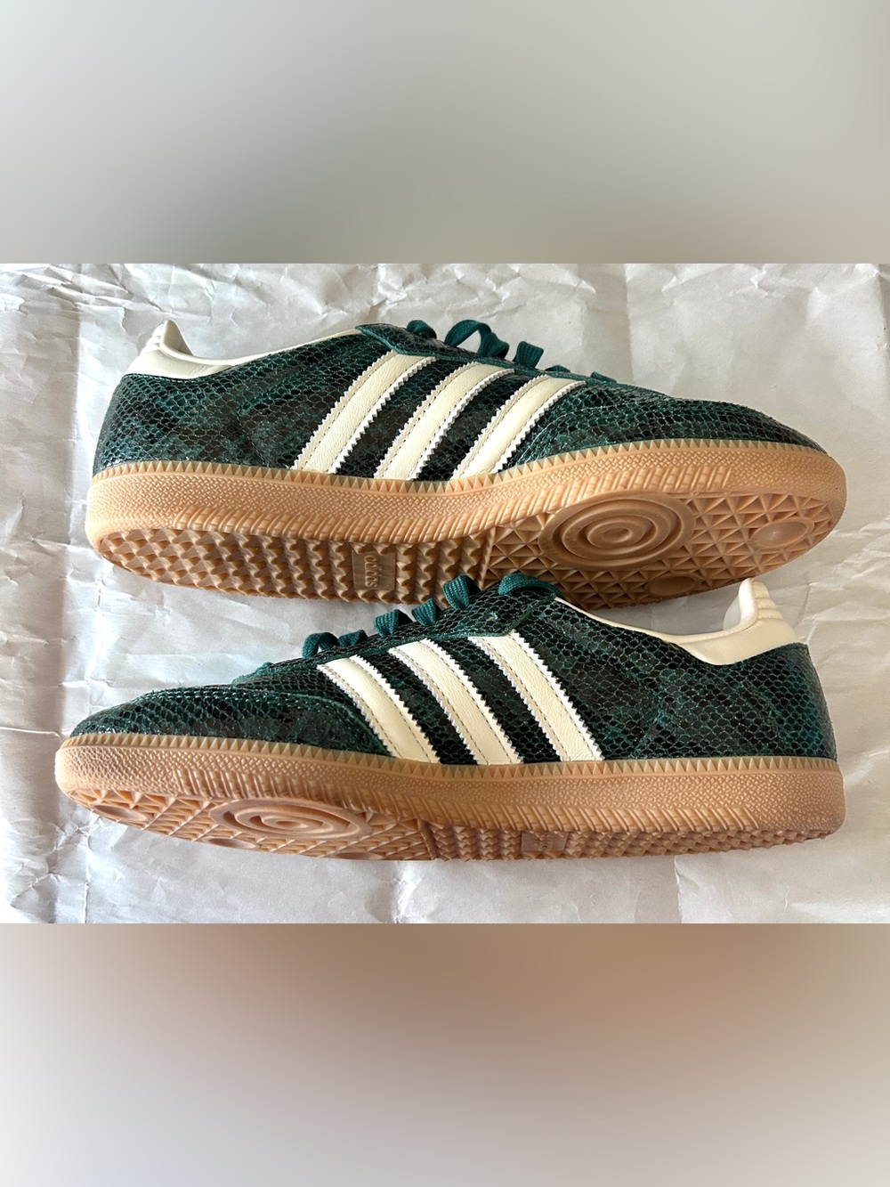 adidas Samba OG Snake Print Collegiate Green Cream JR8848 Womens Size 9.5 - Picture 4 of 8